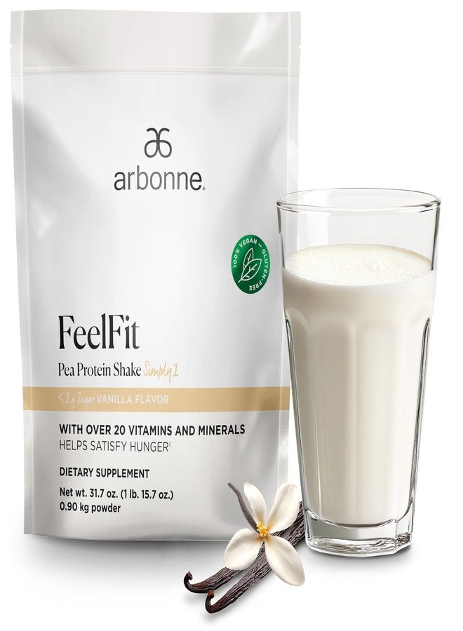Arbonne Feelfit Pea Protein Shake - Daily Supplement Powder, Vegan Protein for Support of Overall Health, Energy and Well-Being, Vanilla - Image 1
